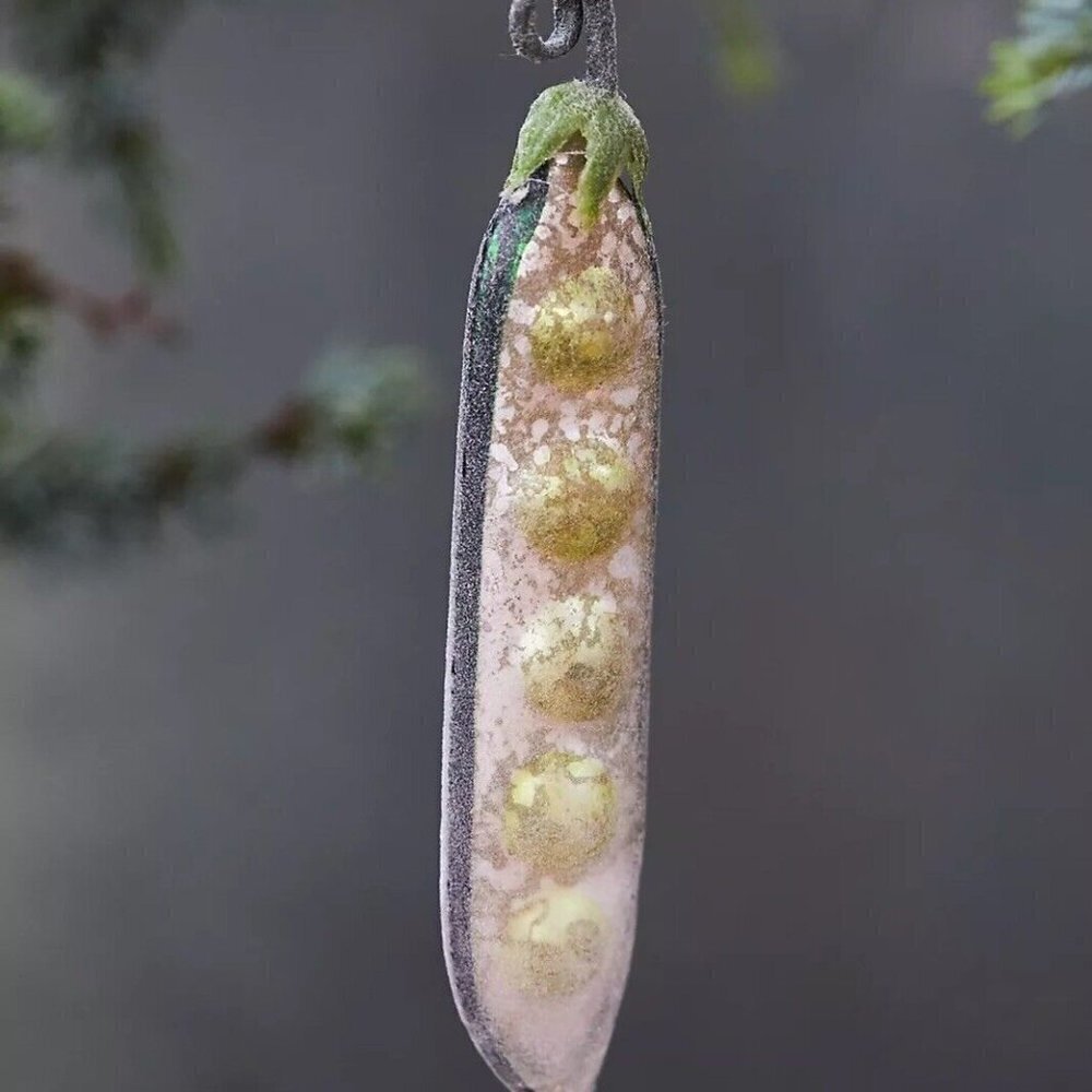 New Anthropologie Pea Pod Glass Ornament